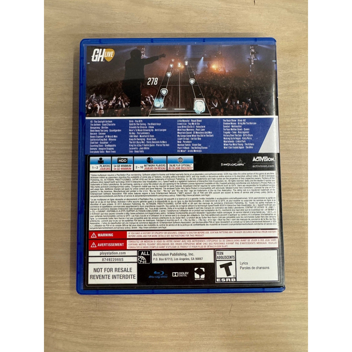 Guitar Hero Live PS4 PlayStation 4 Video Game Music Rhythm Multiplayer