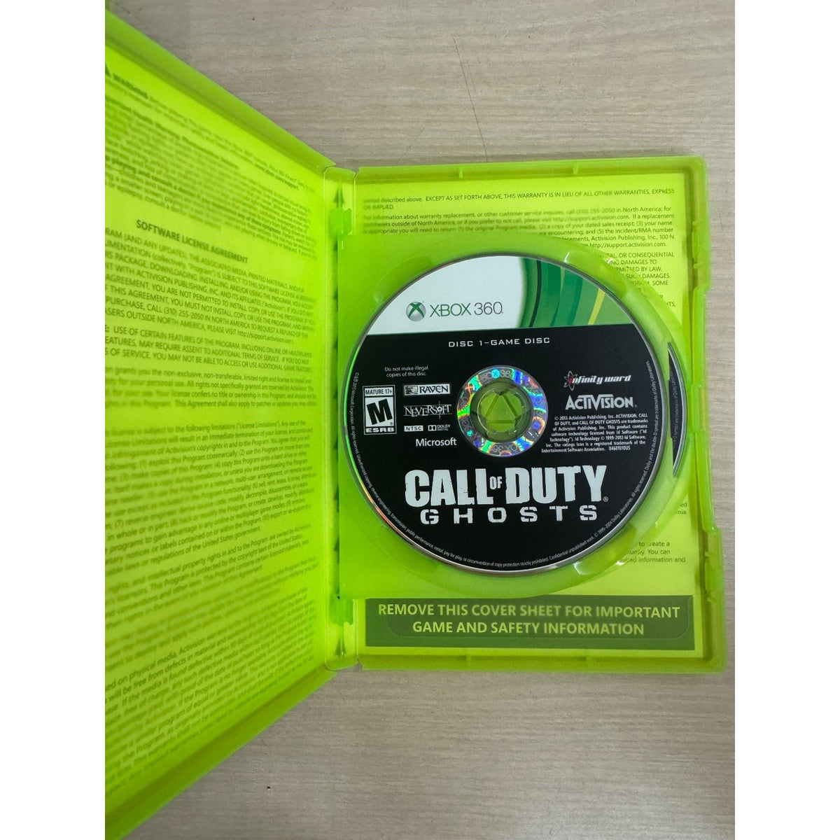 Call of Duty Ghosts Xbox 360 Video Game Bonus Map Multiplayer NTSC