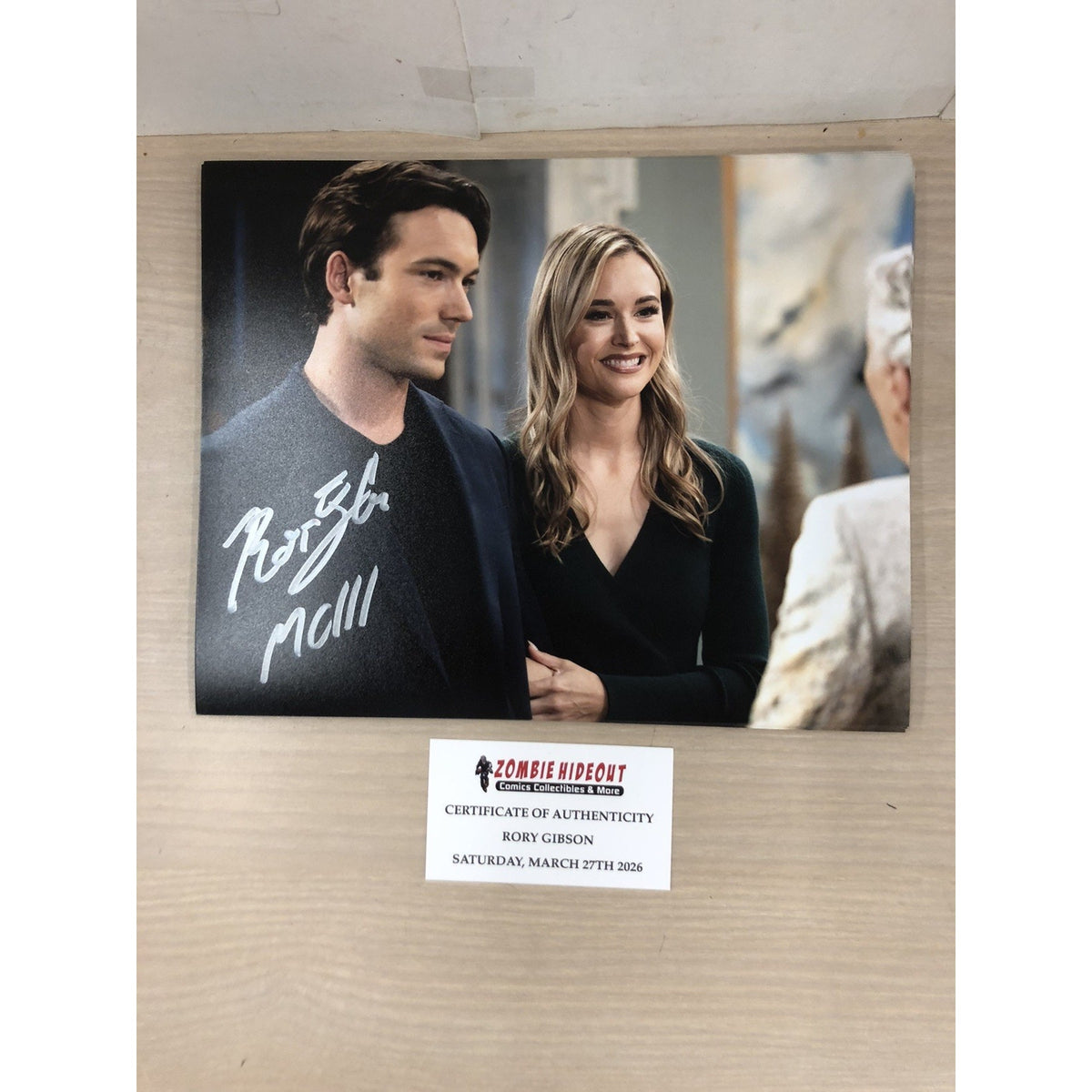 RORY GIBSON SIGNED 8x10 GENERAL HOSPITAL YOUNG & THE RESTLESS ACTOR AUTO COA