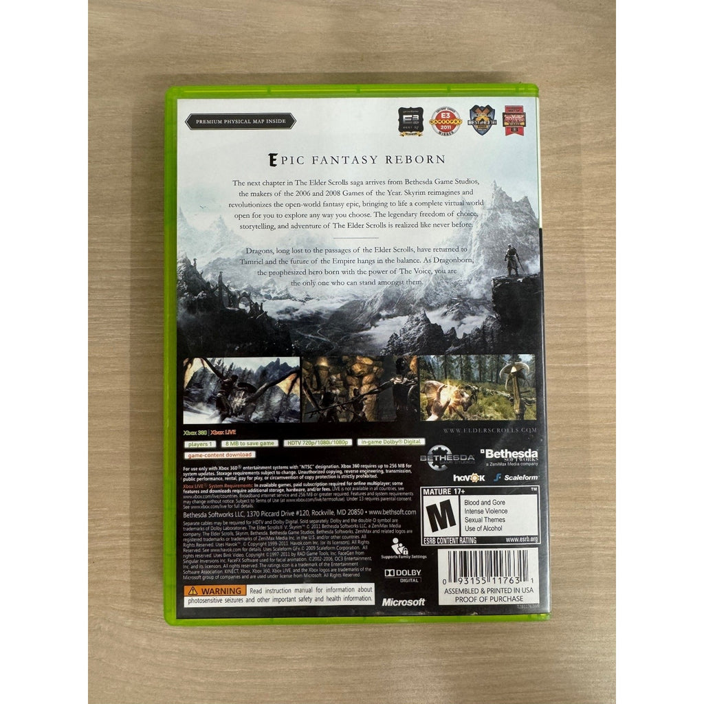 Elder Scrolls V Skyrim Xbox 360 Video Game RPG Fantasy Adventure
