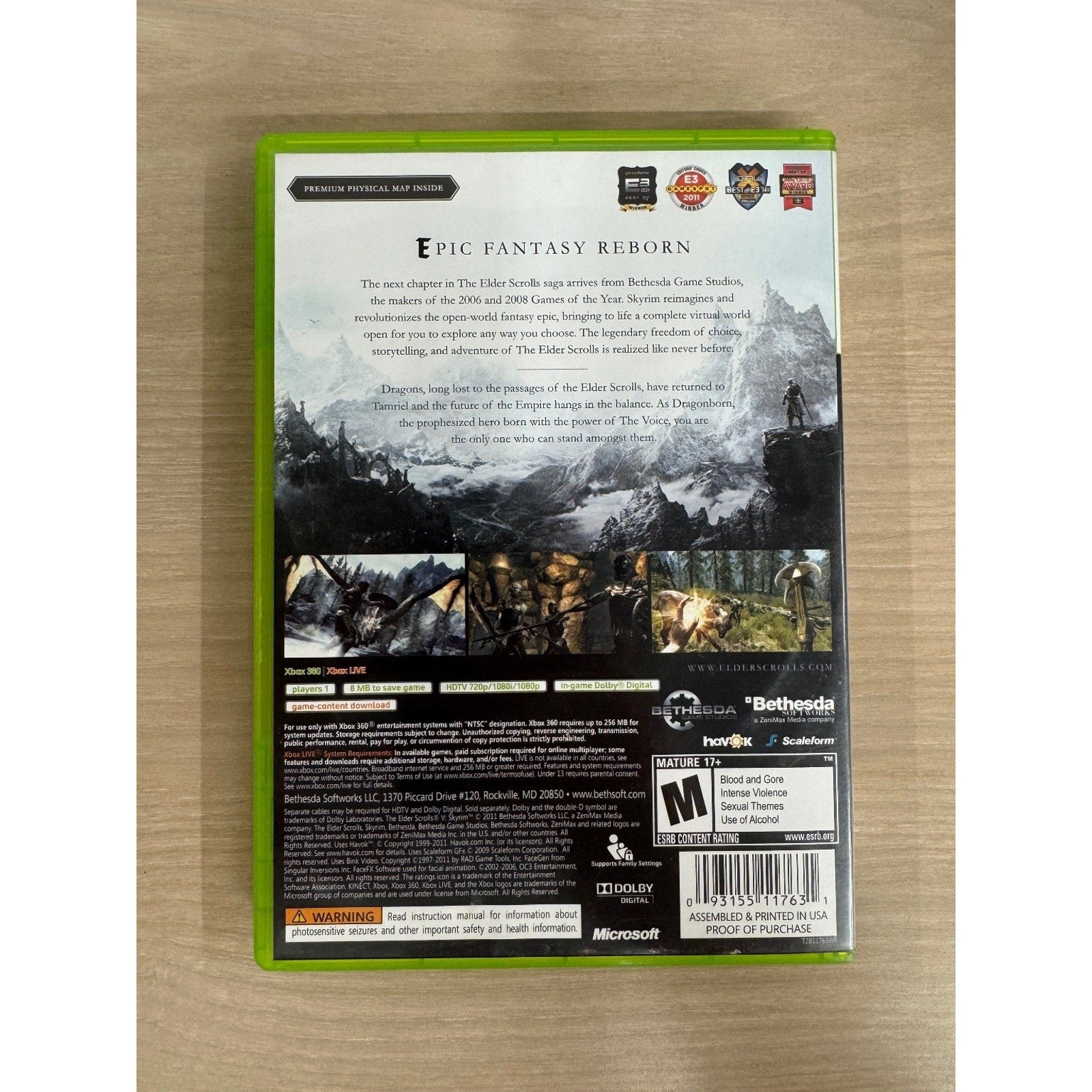 Elder Scrolls V Skyrim Xbox 360 Video Game RPG Fantasy Adventure
