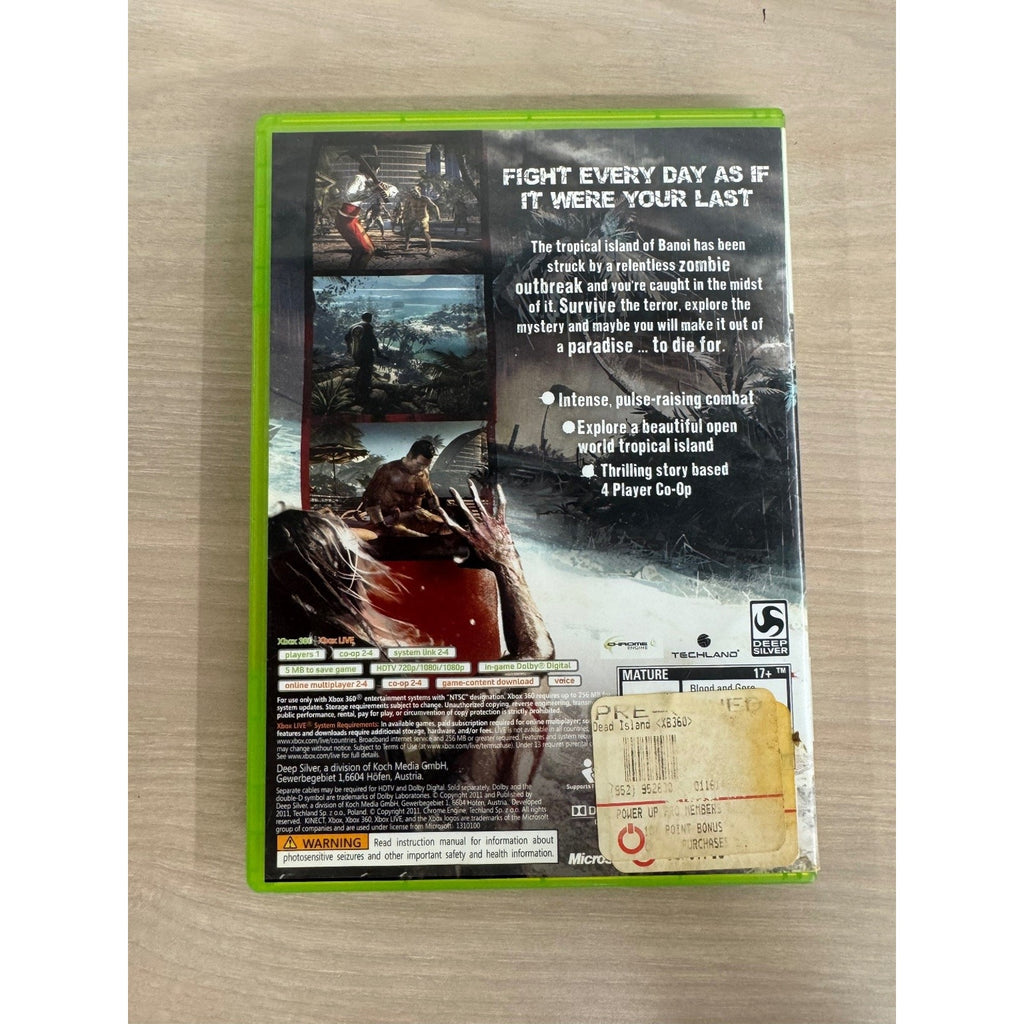 Dead Island Xbox 360 Video Game Open World Co-Op Survival Horror Action RPG