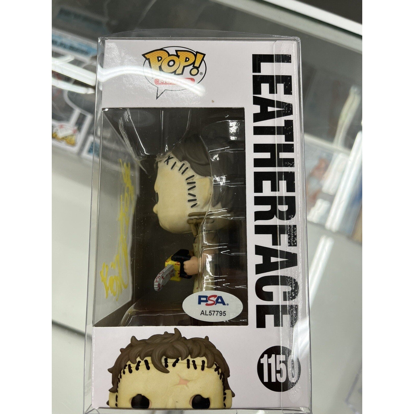 Bob Elmore signed Leatherface Texas Chainsaw Massacre Funko PSA Cert Read Desc