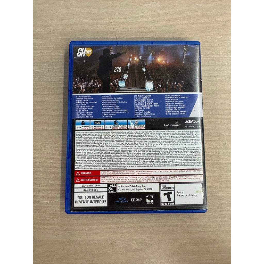 Guitar Hero Live PS4 PlayStation 4 Video Game Music Rhythm Multiplayer