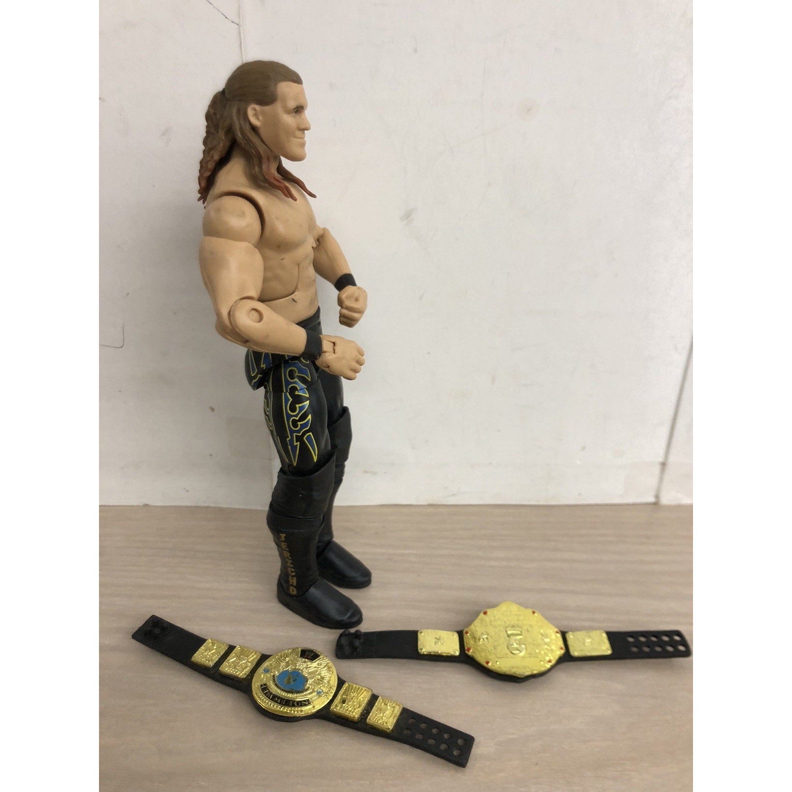 WWE Mattel Elite Defining Moments Chris Jericho Figure W/ 2 Belts, Missing Pad