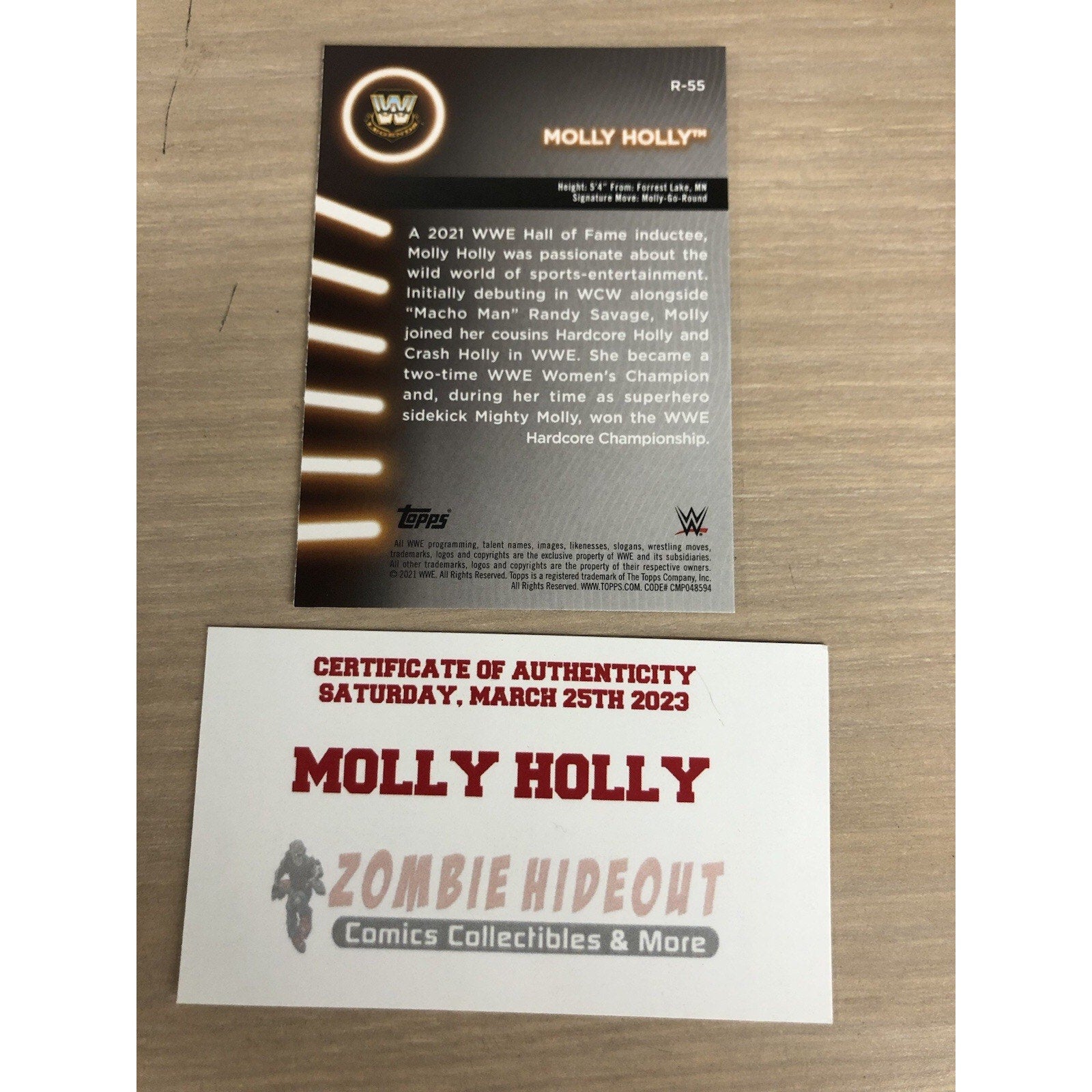 SIGNED AUTOGRAPH 2021 Topps WWE Women's Division #R-55 Molly Holly Roster W/ CoA