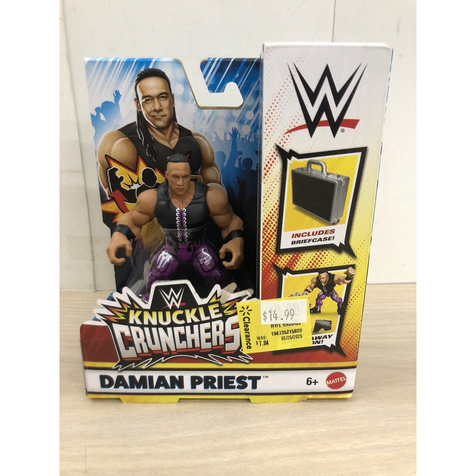 2024 Mattel WWE Knuckle Crunchers Damian Priest Includes Briefcase, New Sealed