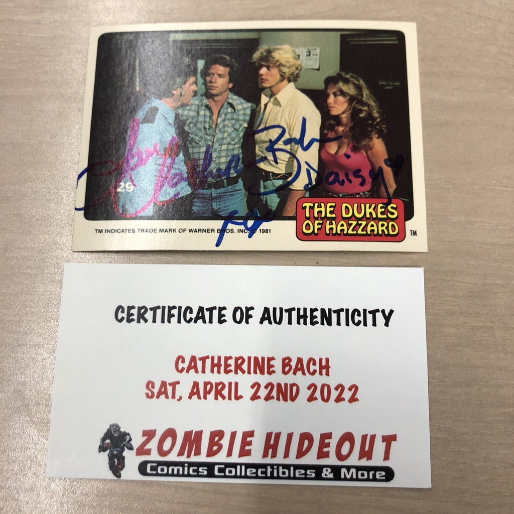 1981 The Dukes of Hazzard 'Daisy' Card SIGNED Catherine Bach! Zombie Hideout COA