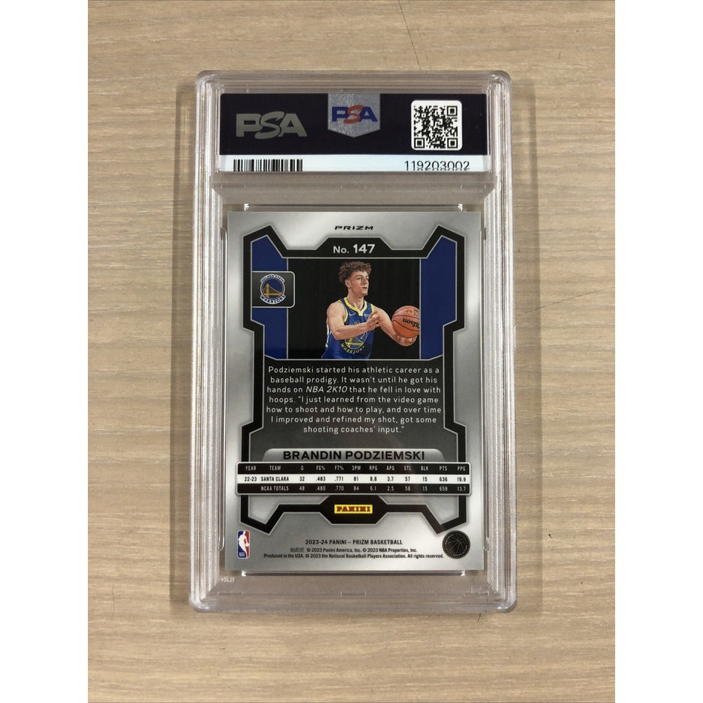 2023-24 Panini Prizm Basketball Brandin Podziemski Green Prizm PSA 9