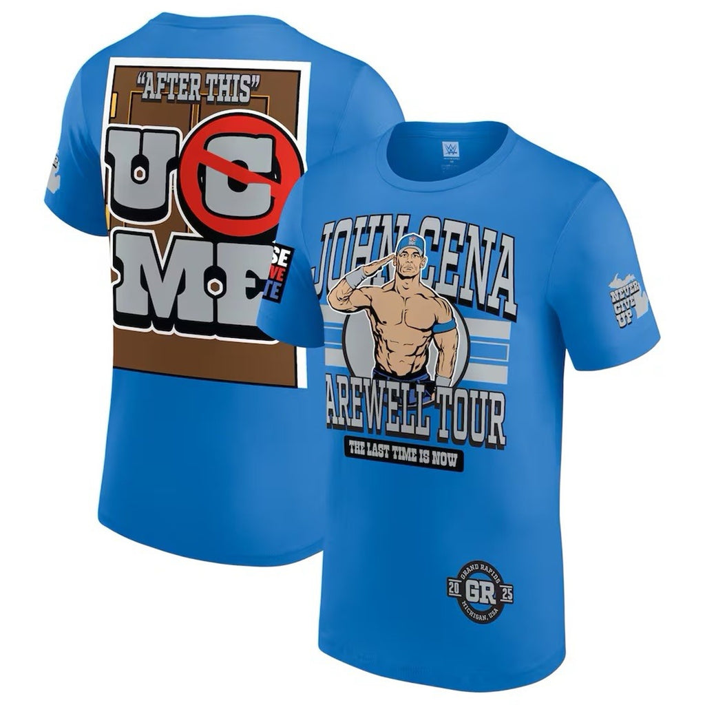 WWE John Cena Farewell Tour 2025 Grand Rapids Blue T-Shirt XL