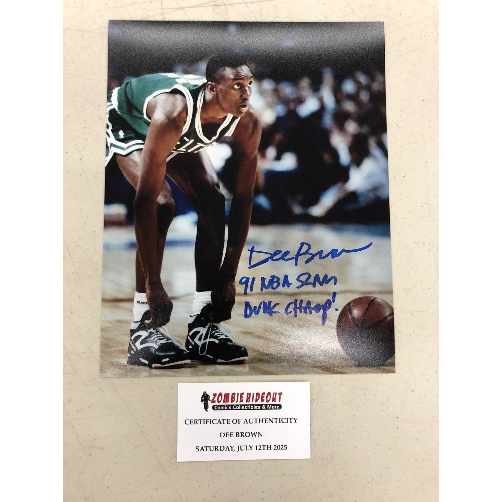 Dee Brown Signed 8x10 Autograph 91 Slam Dunk Champ Boston Celtics W/ Store CoA