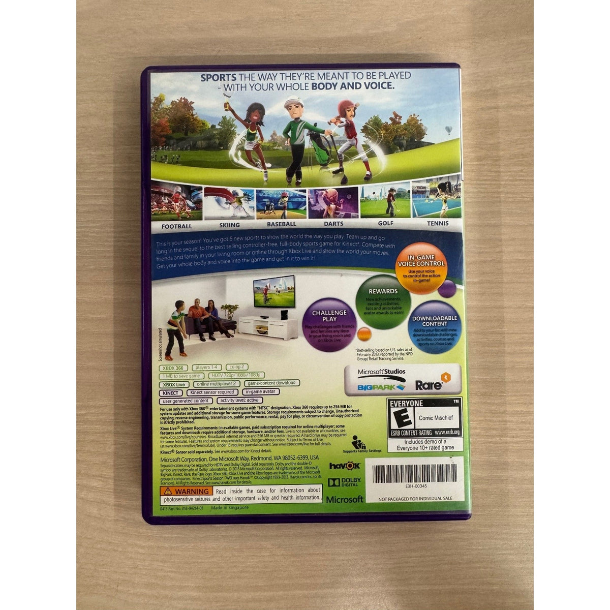 Kinect Sports Season Two Xbox 360 Video Game Sports Multiplayer