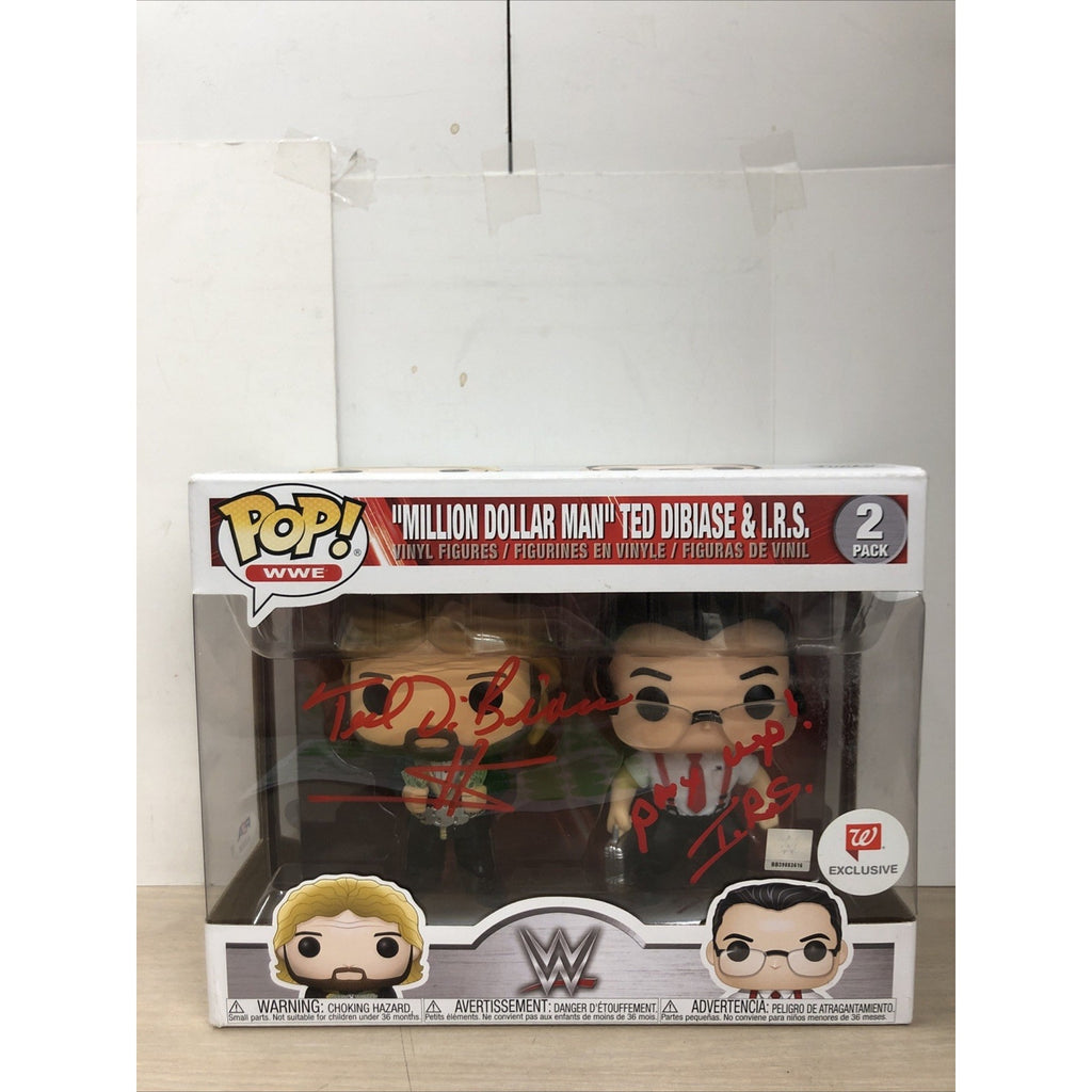 Funko : WWE - "Million Dollar Man" Ted DiBiase & I.R.S. 2 Pack Signed PSA COA