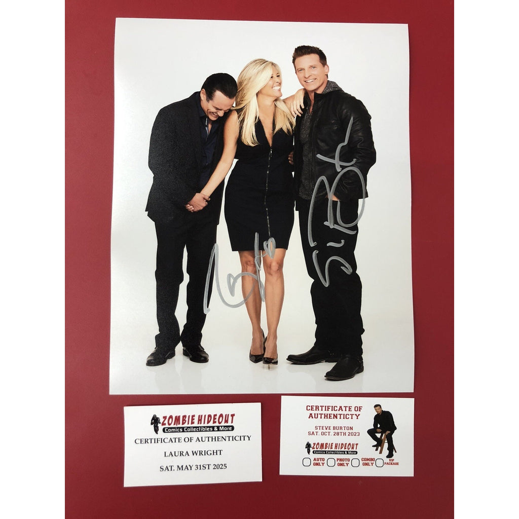 STEVE BURTON & LAURA WRIGHT Jason & Carly General Hospital Dual Signed 8x10 COA