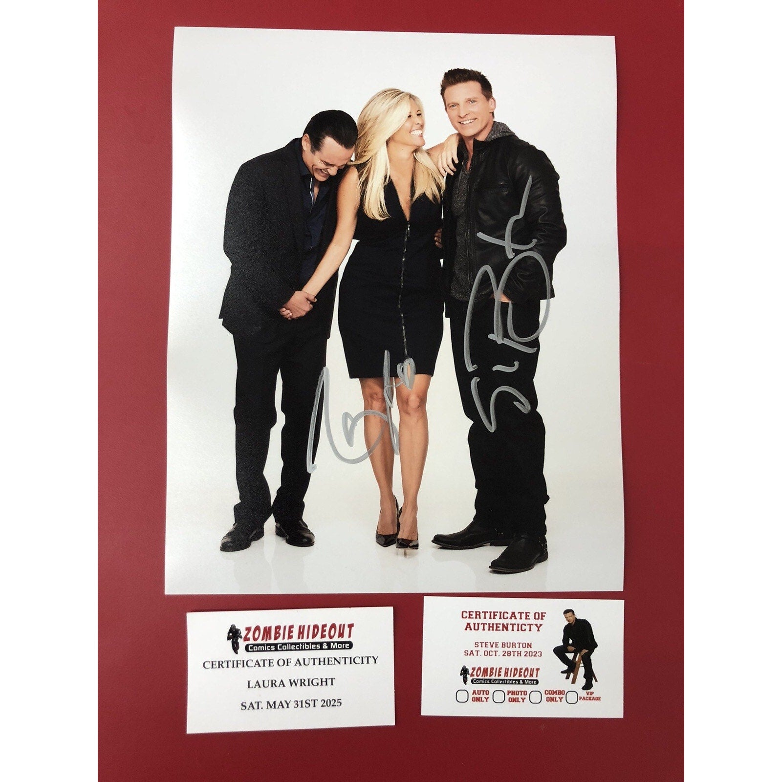 STEVE BURTON & LAURA WRIGHT Jason & Carly General Hospital Dual Signed 8x10 COA