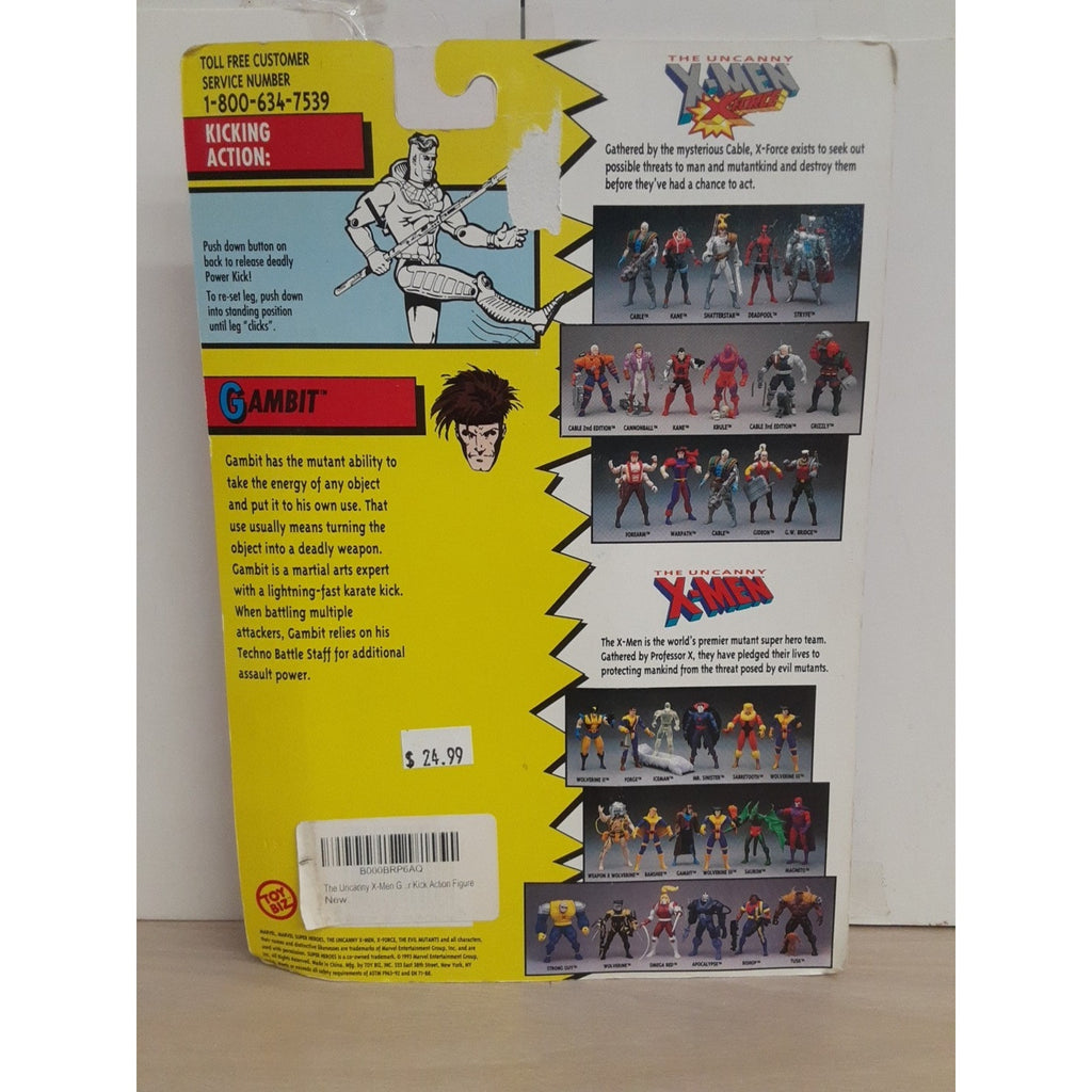 1992 Toy Biz X-Men Gambit Action Figure Marvel The Uncanny X-Men