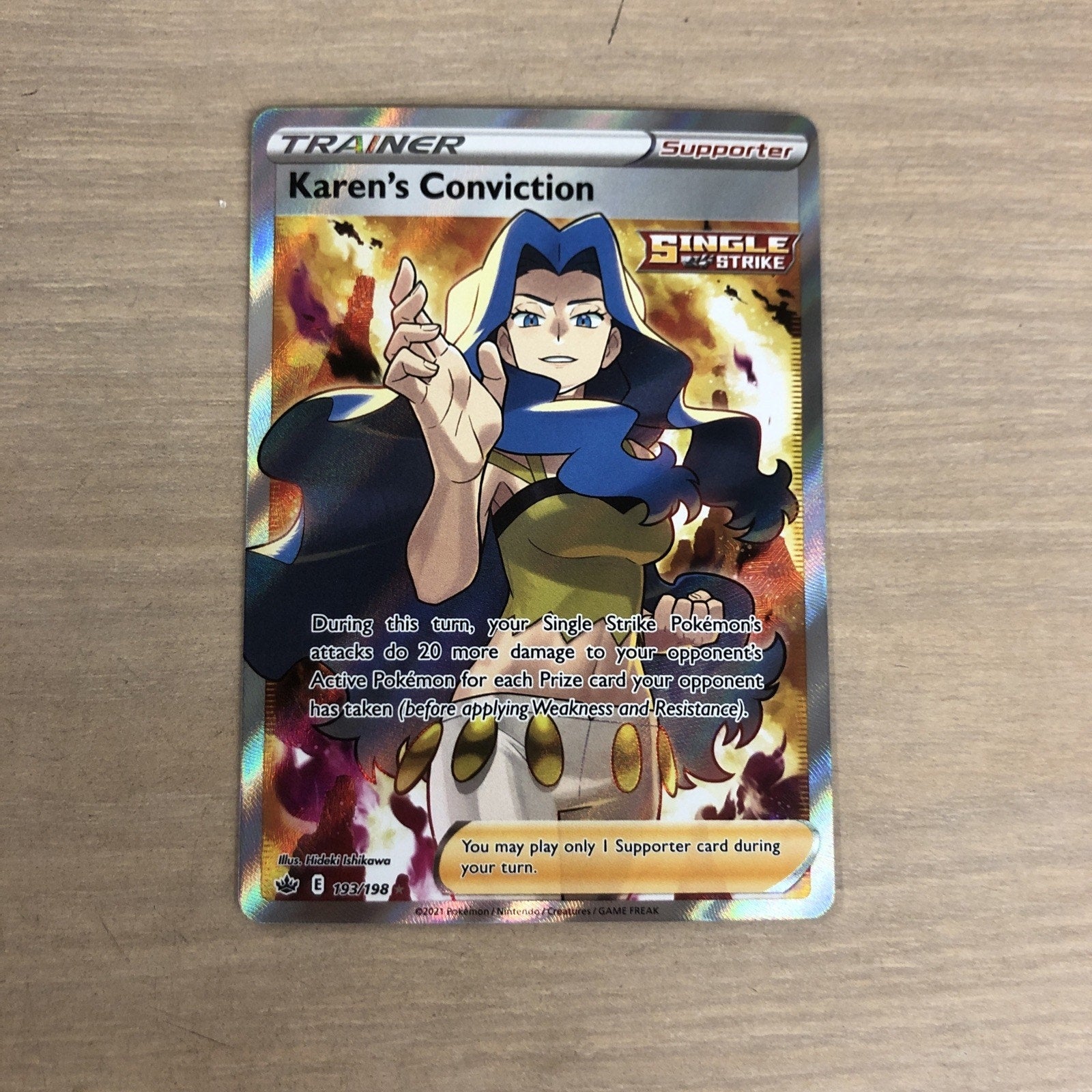 karen pokemon card Karen's Conviction (Full Art) 193/198 Swsh06: Sword & Shield