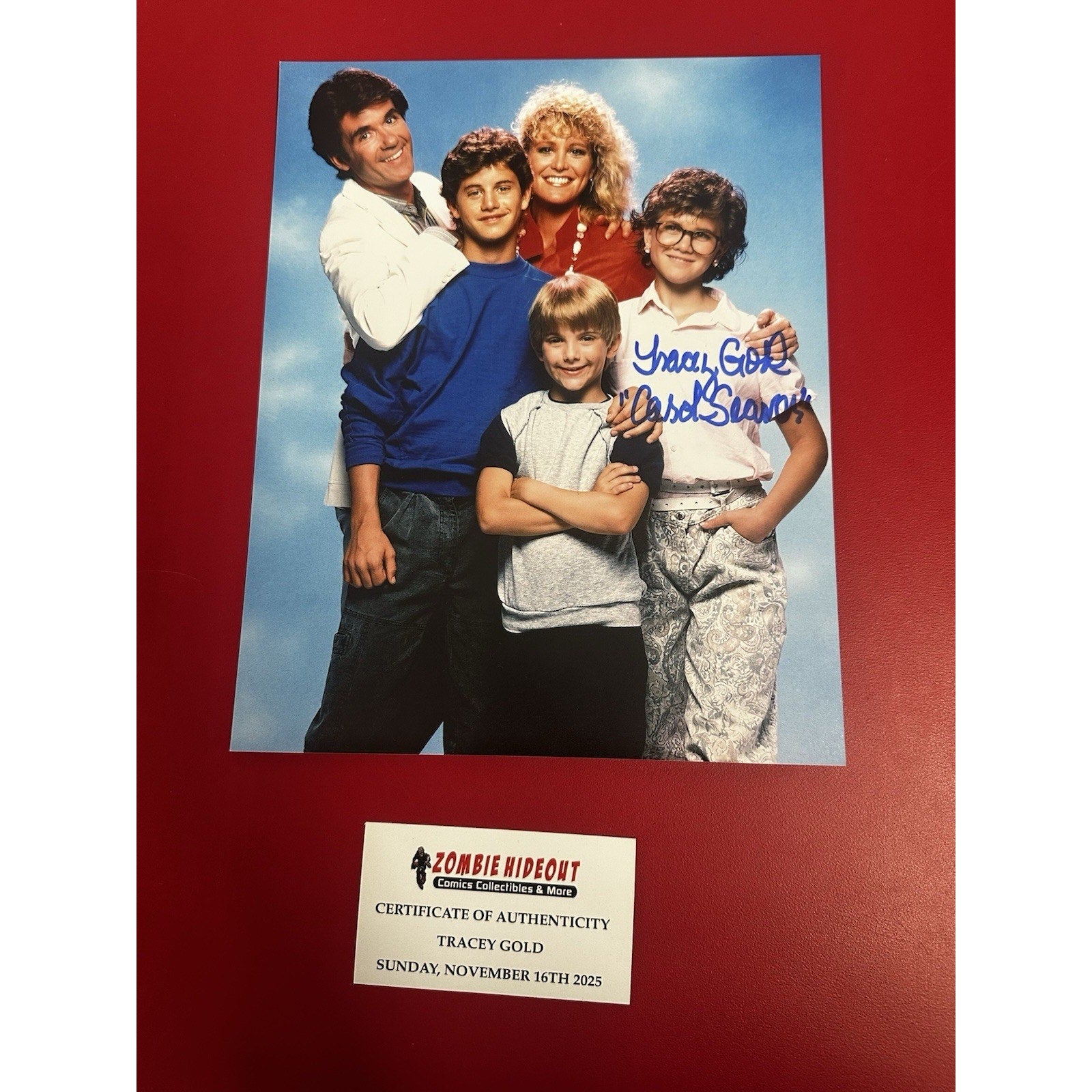 Tracey Gold Growing Pains Carol Seaver Autograph 8x10 Zombie Hideout Store COA