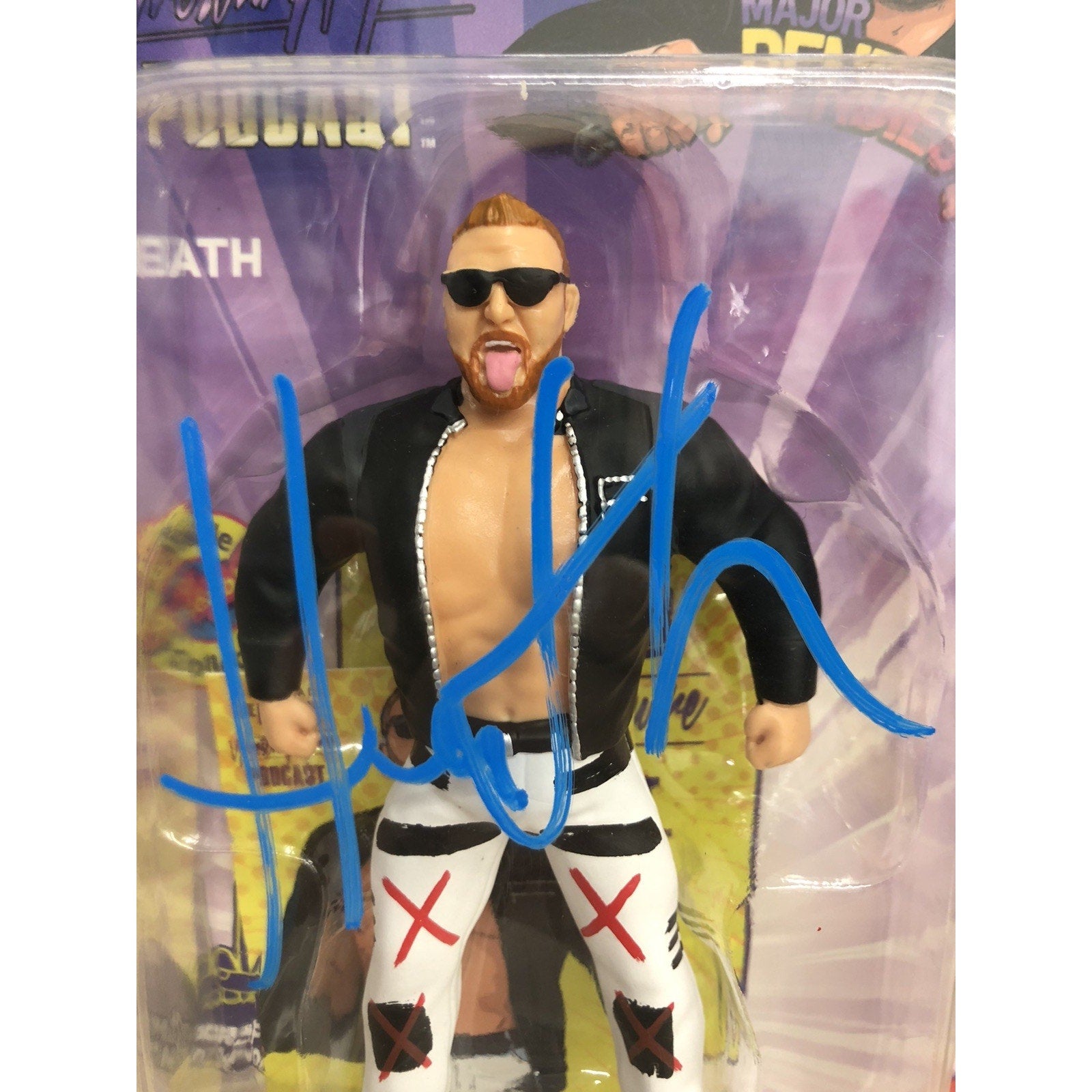 Signed Heath Major Wrestling Figure Podcast Bendies Autographed WWE Series 5