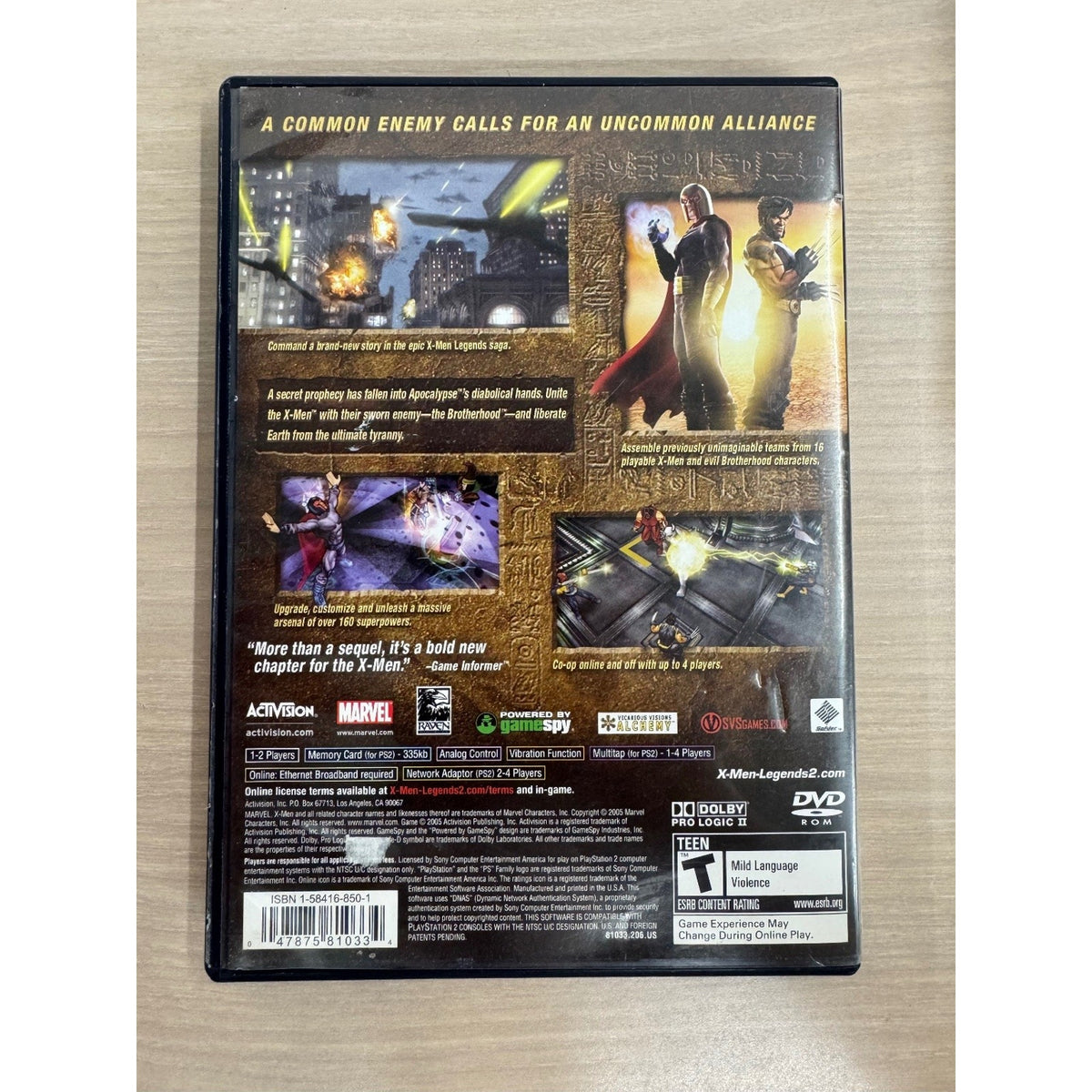 X-Men Legends II: Rise of Apocalypse PlayStation 2 Video Game Online Co-op