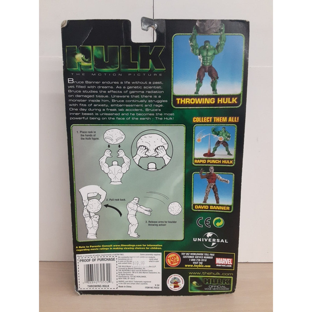 Toy Biz Throwing Hulk With Boulder Throwing Action Figure