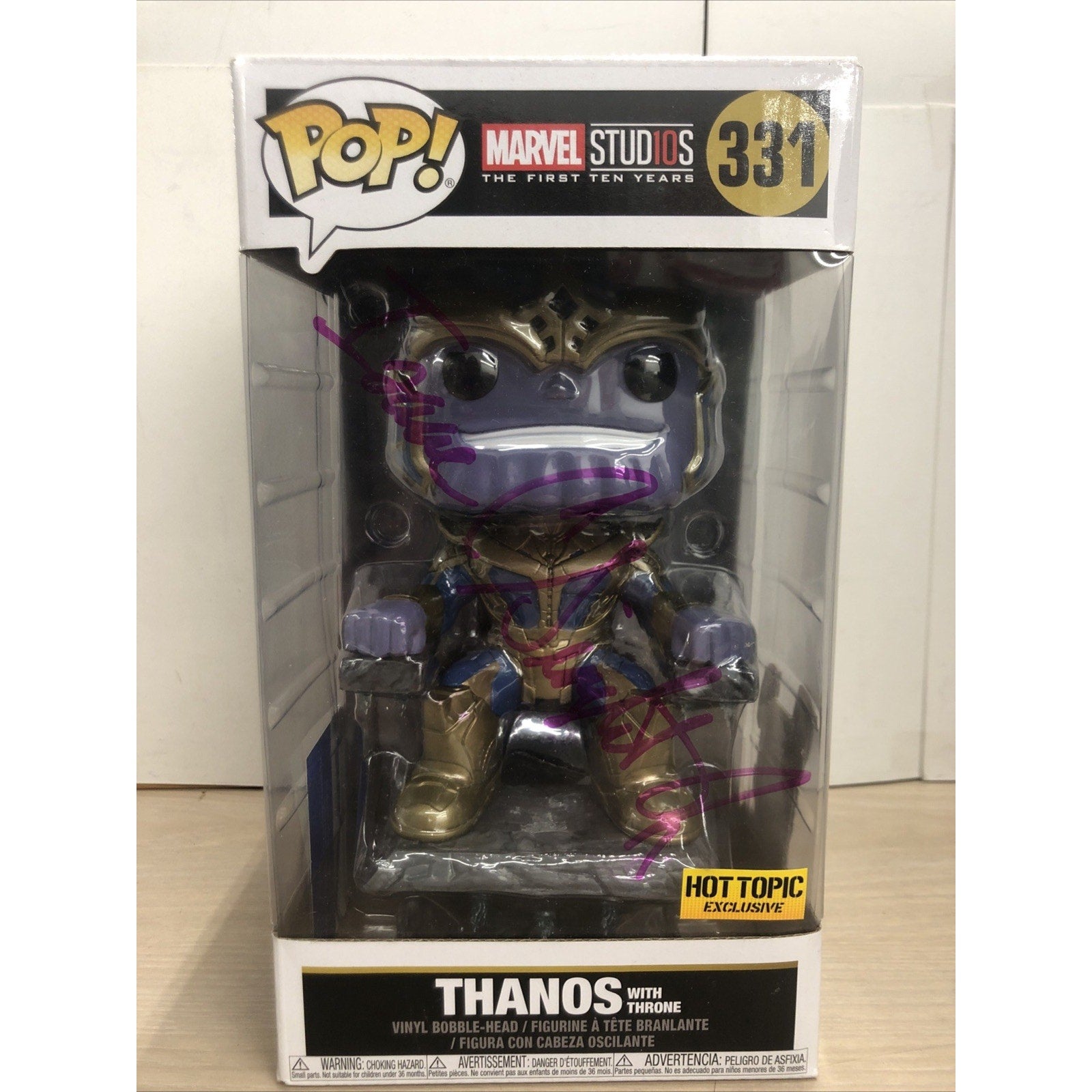Funko Pop! Marvel Thanos #331 - Hot Topic Signed By Isaac Singleton PSA COA