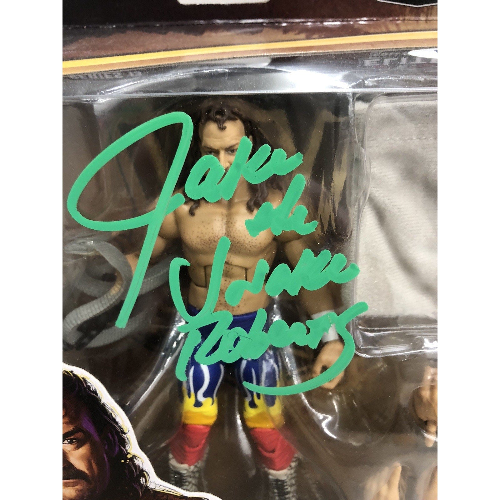 JAKE "THE SNAKE" ROBERTS Signed WWE Elite Legends Series 13 Autograph PSA COA