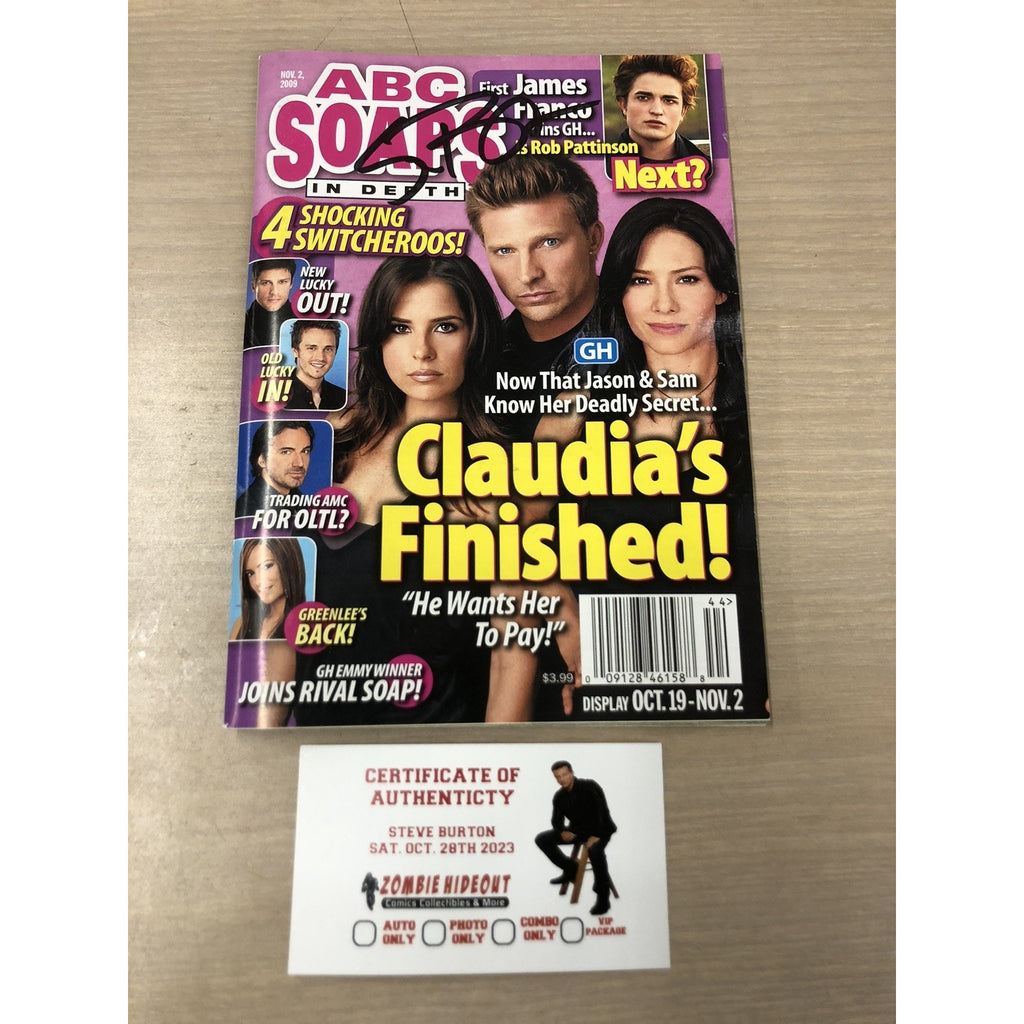 STEVE BURTON SIGNED ABC Soaps in Depth Nov 2, 2009 General Hospital AUTO CoA