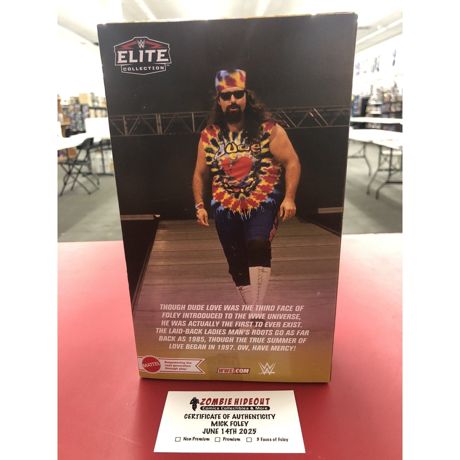 Dude Love (WWF) - WWE Elite SIGNED AUTO Mattel Mick Foley W/ Store CoA 3 Faces