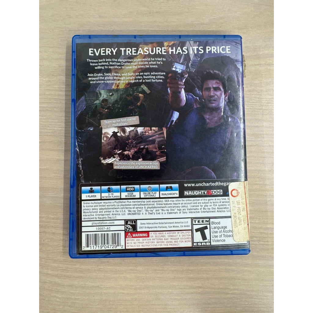 Uncharted 4: A Thief's End PS4 Video Game Naughty Dog Multiplayer