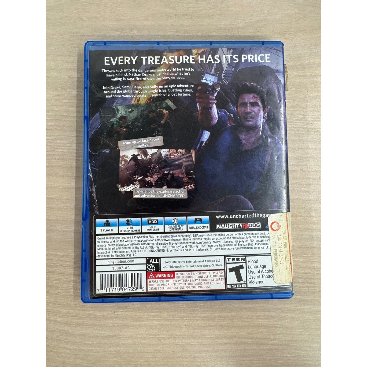 Uncharted 4: A Thief's End PS4 Video Game Naughty Dog Multiplayer