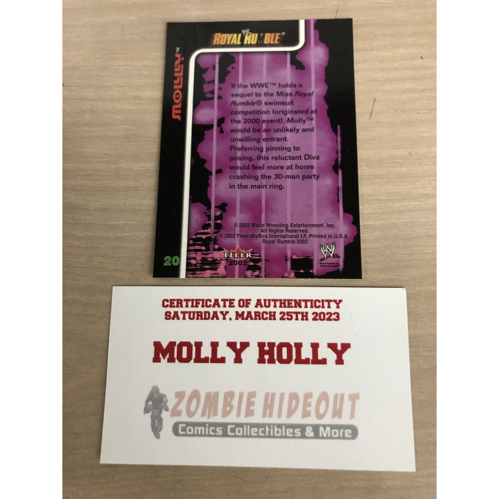 SIGNED AUTOGRAPH MOLLY HOLLY 2002 Fleer Royal Rumble #20 card W/ Store CoA