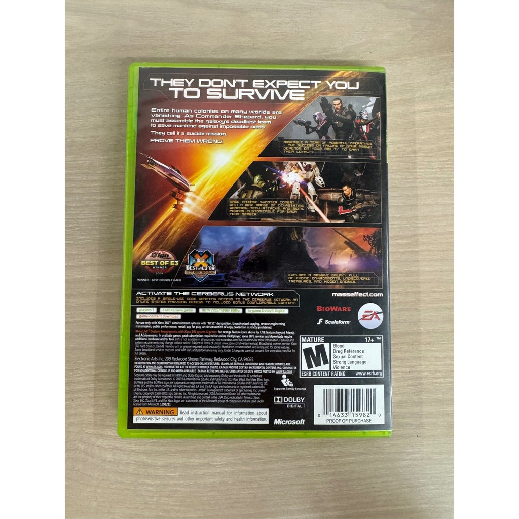 Mass Effect 2 Xbox 360 Video Game Sci-Fi Action RPG Multiplayer NTSC