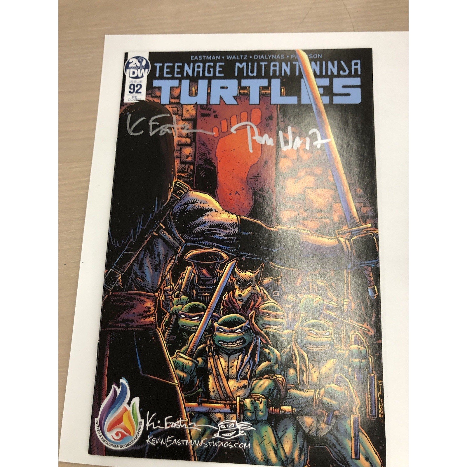 TMNT #92 IDW Comics And Ponies SIGNED BY KEVIN EASTMAN And Tom Waltz
