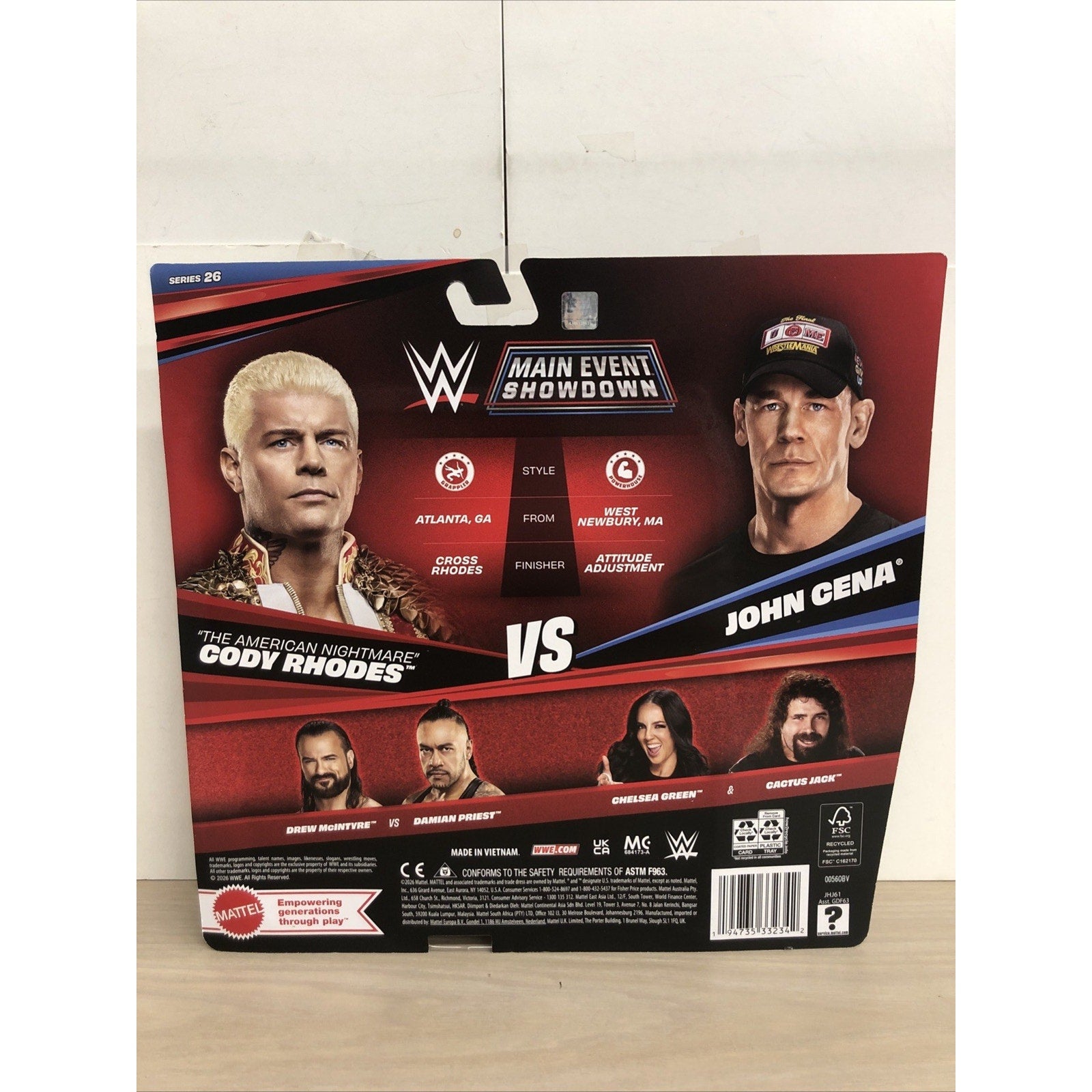 John Cena vs Cody Rhodes WWE Main Event Showdown Series 26 2 Pack