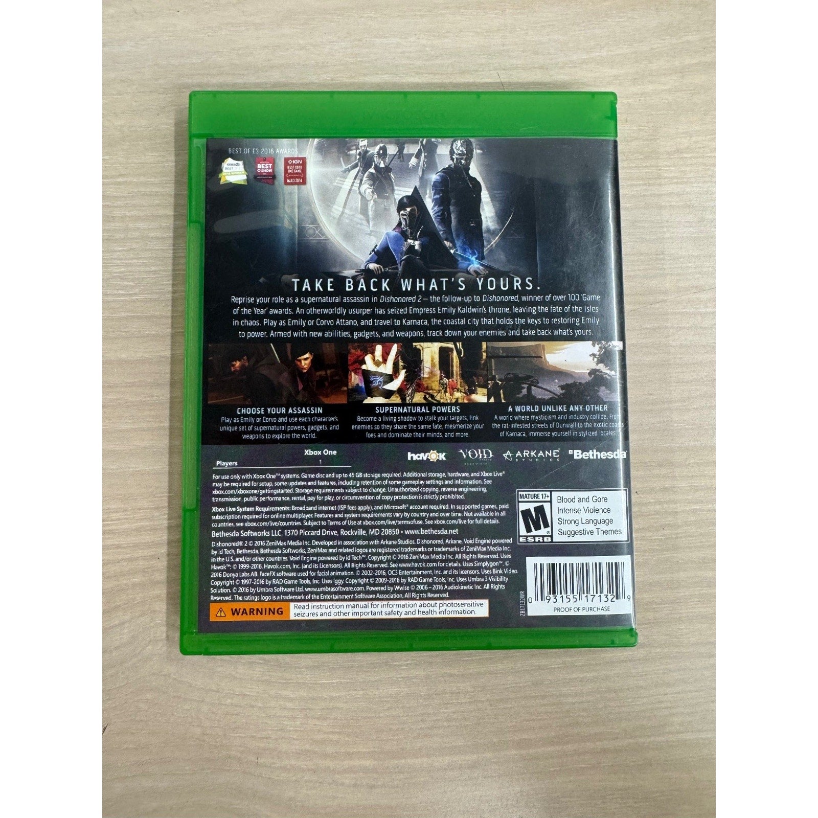 Dishonored 2 Xbox One Video Game Bethesda Action Stealth Adventure