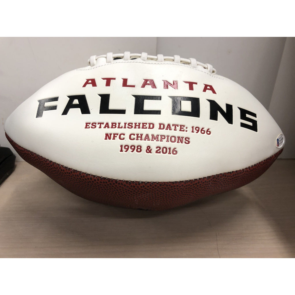 Michael Vick Signed Atlanta Falcons Autograph NFL Team Logo Football BECKETT CoA