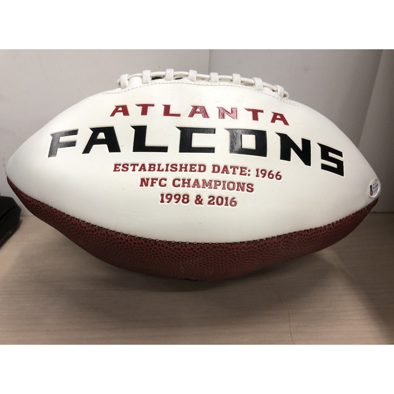 Michael Vick Signed Atlanta Falcons Autograph NFL Team Logo Football BECKETT CoA