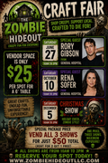 Zombie Hideout Craft Fairs June 27th, October 10th and December 5th