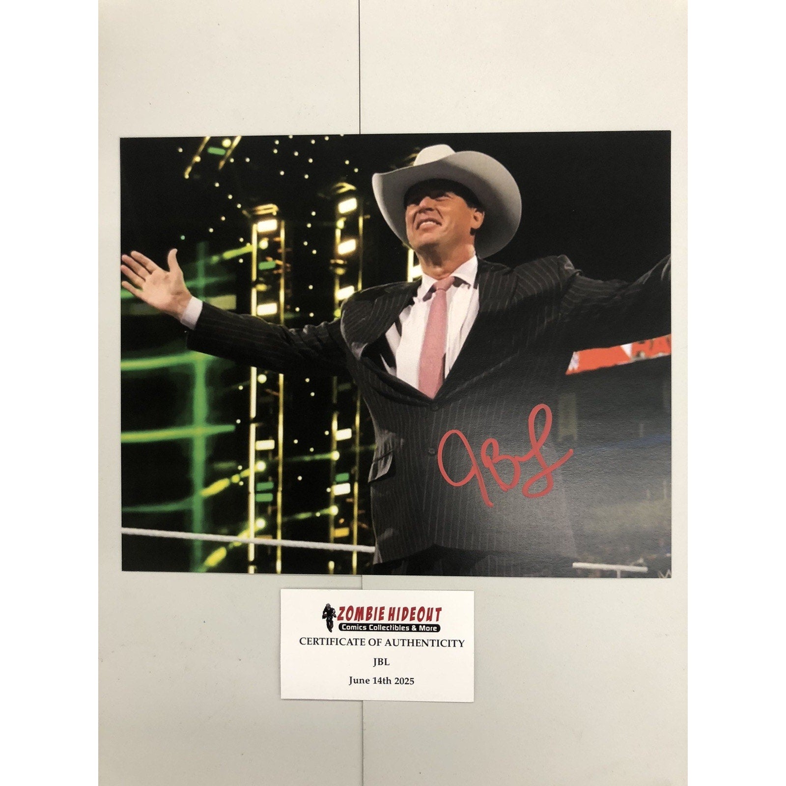 WWE John Bradshaw Layfield APA Signed JBL 8x10 Photo Autograph W/ Store COA