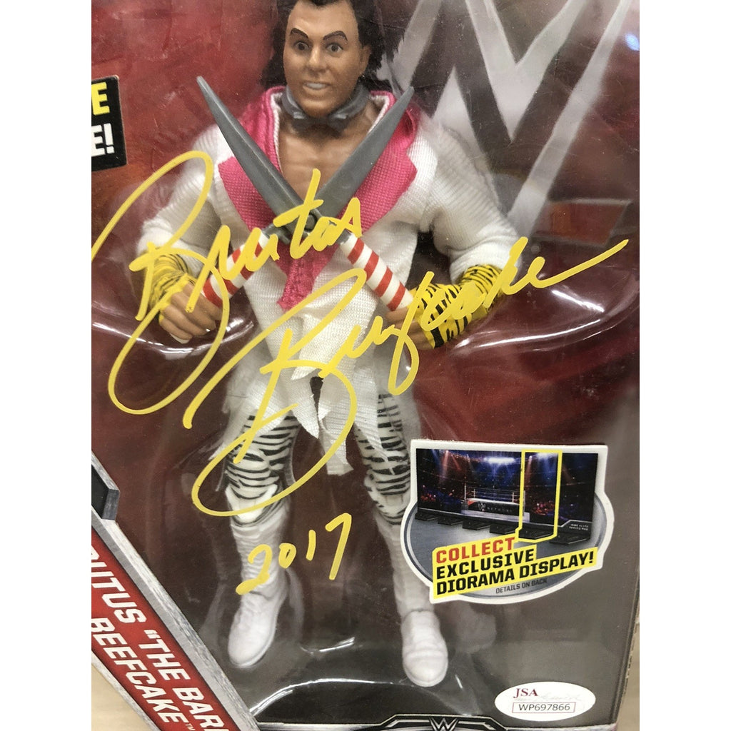 WWE Elite Wrestling Figure Brutus The Barber Beefcake Signed Autograph JSA COA
