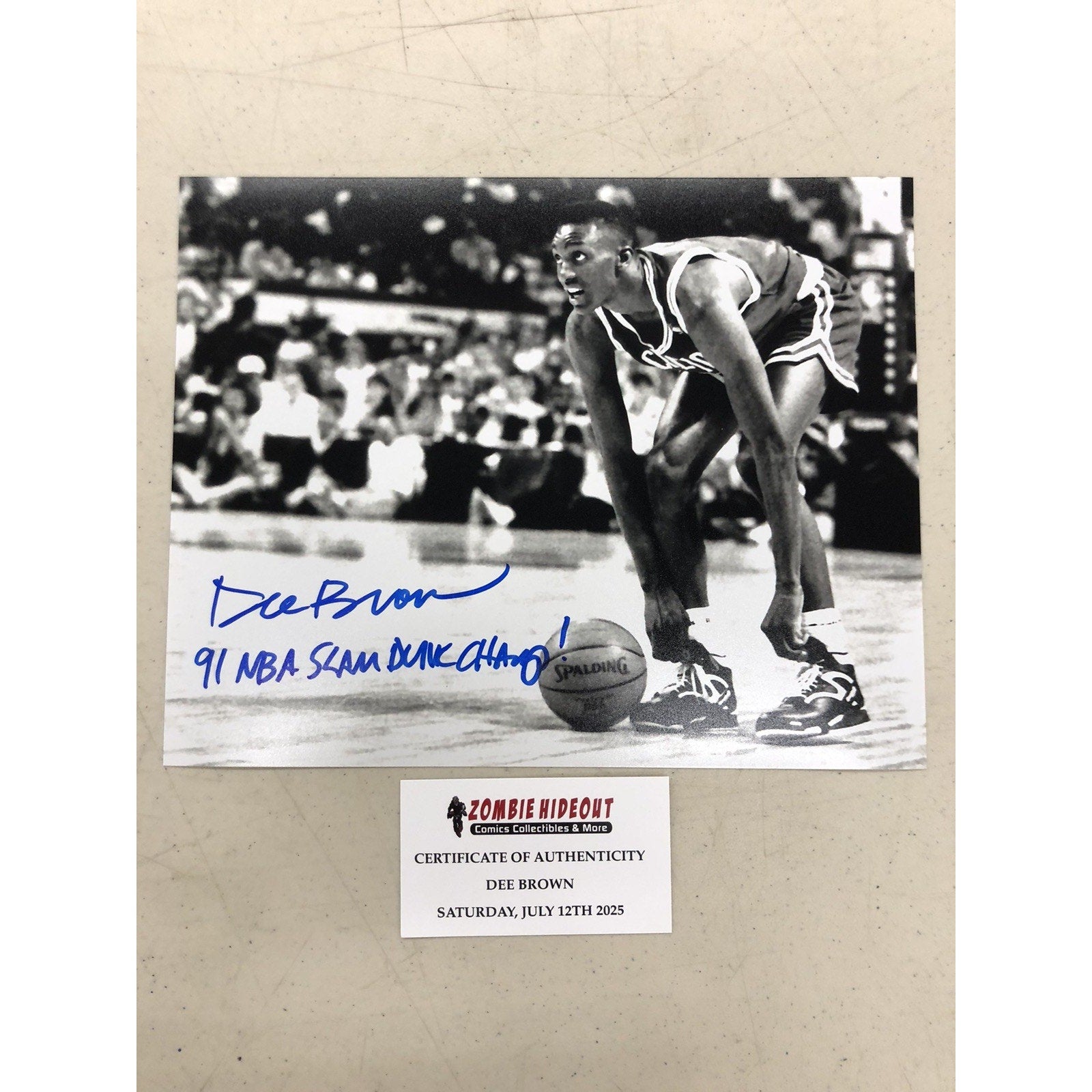 Dee Brown Signed 8x10 Autograph 91 Slam Dunk Champ Boston Celtics W/ Store CoA
