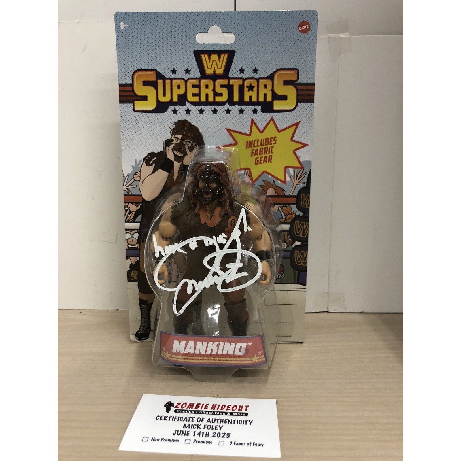 WWE MICK FOLEY Signed Mattel Mankind Superstar Figure AUTOGRAPH W/ STORE COA