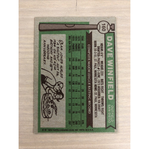 1976 Topps - Dave Winfield #160