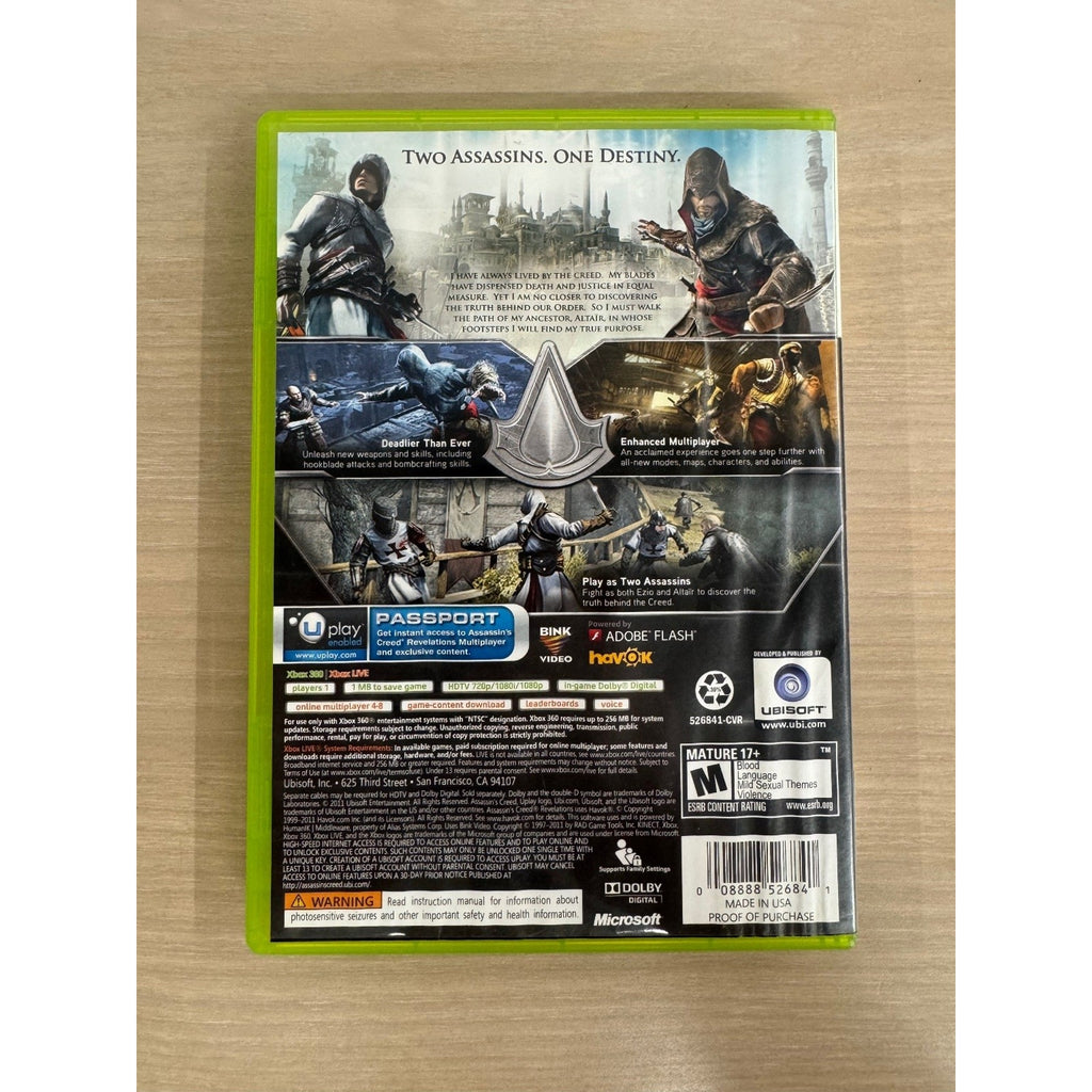 Assassin's Creed Revelations Xbox 360 Video Game NTSC Multiplayer Ubisoft