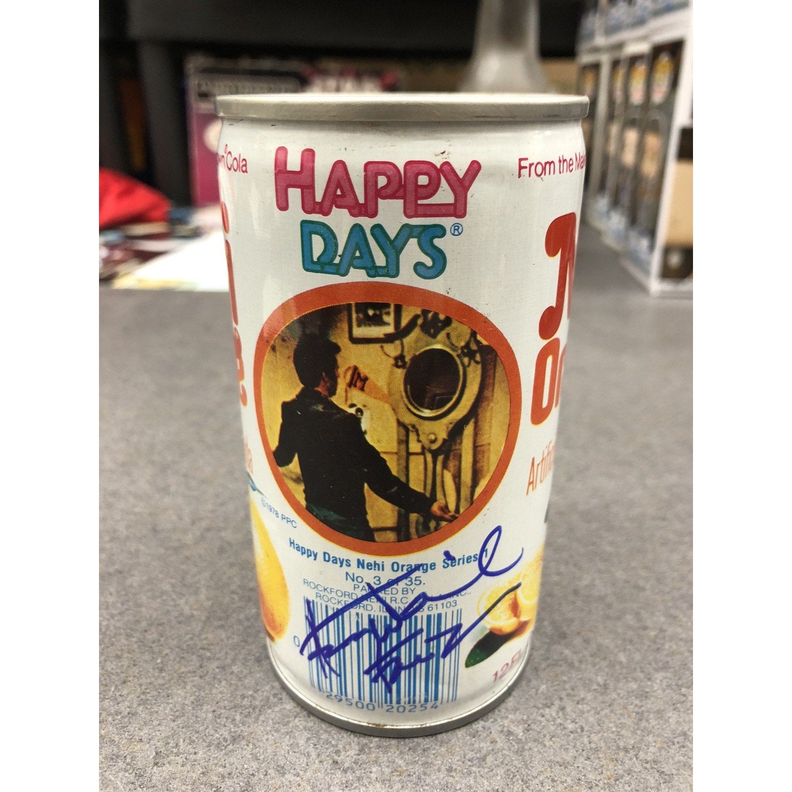 Henry Winkler Signed 1970's Nehi Happy Days Fonzie Orange Soda can, #3 PSA Auto