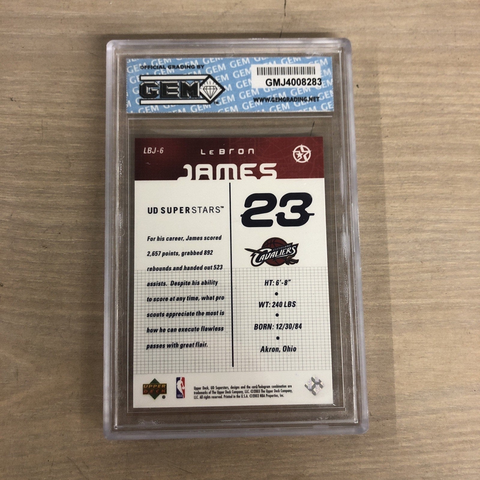 LeBron James Upper Deck SS #LBJ-6 Rookie GEM 10