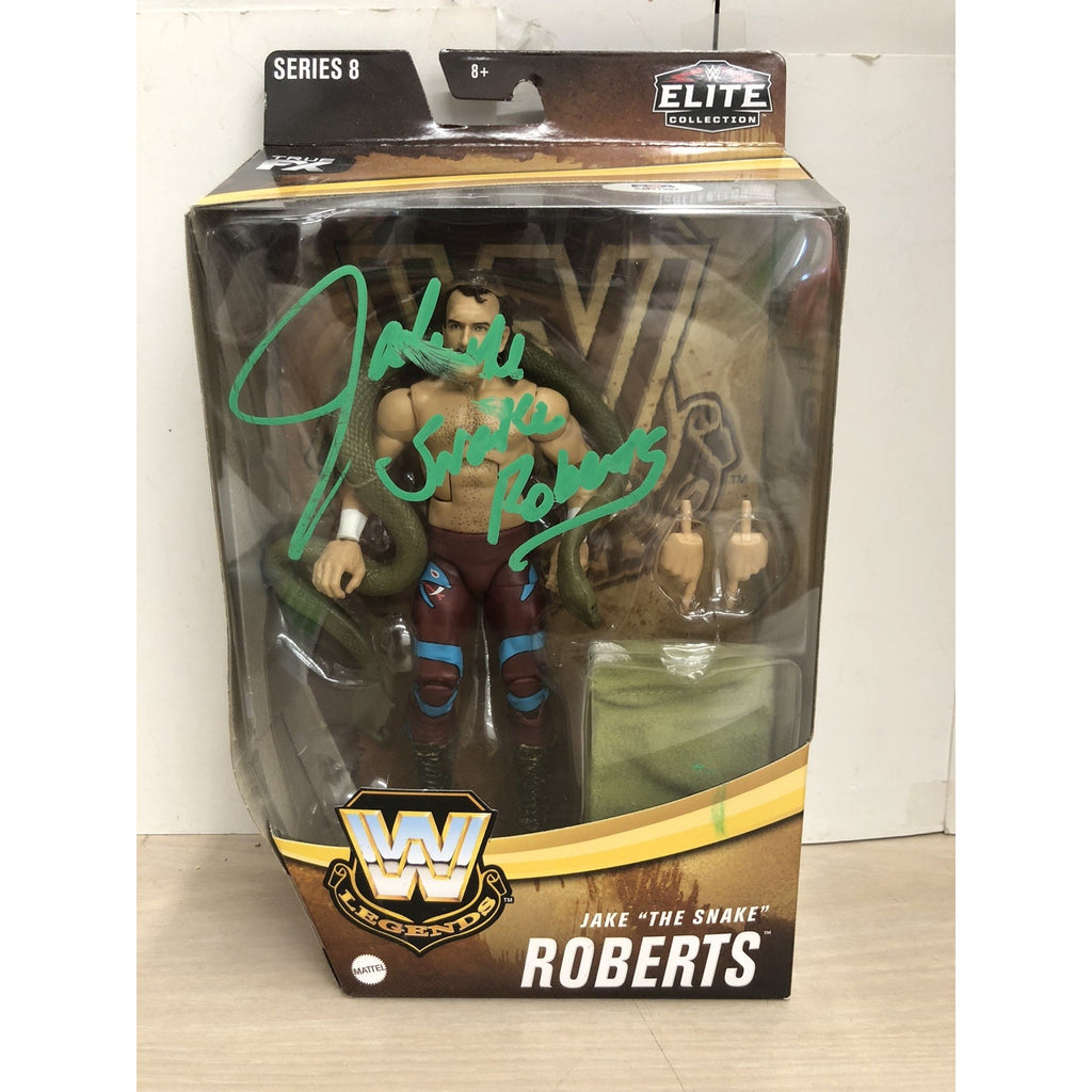 JAKE "THE SNAKE" ROBERTS Signed WWE Elite Legends Series 8 Autograph PSA COA