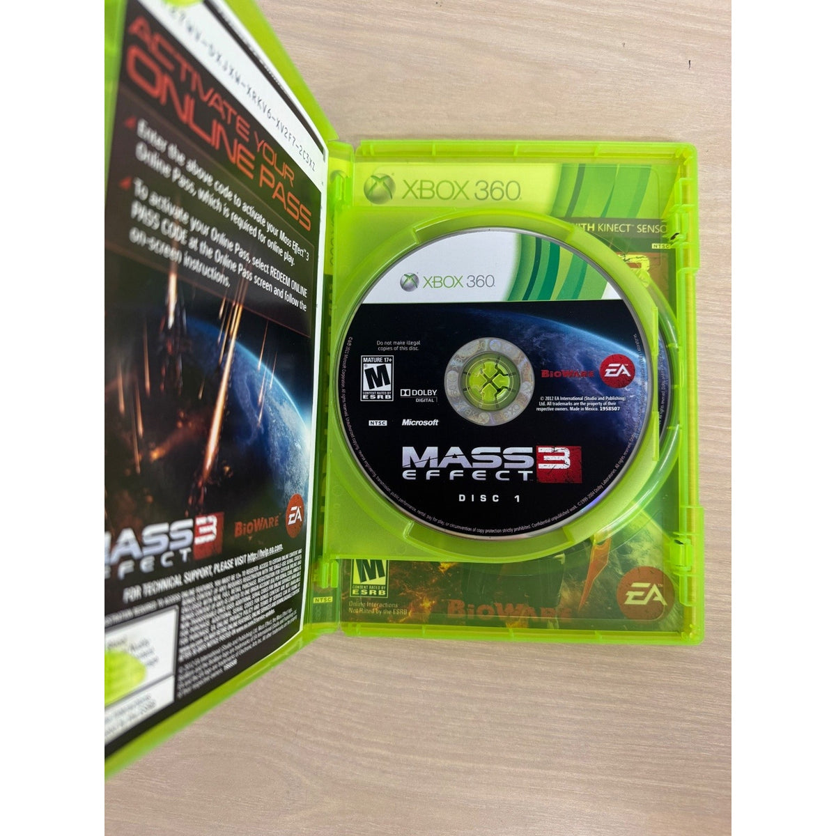 Mass Effect 3 Xbox 360 Video Game RPG Action Multiplayer Online
