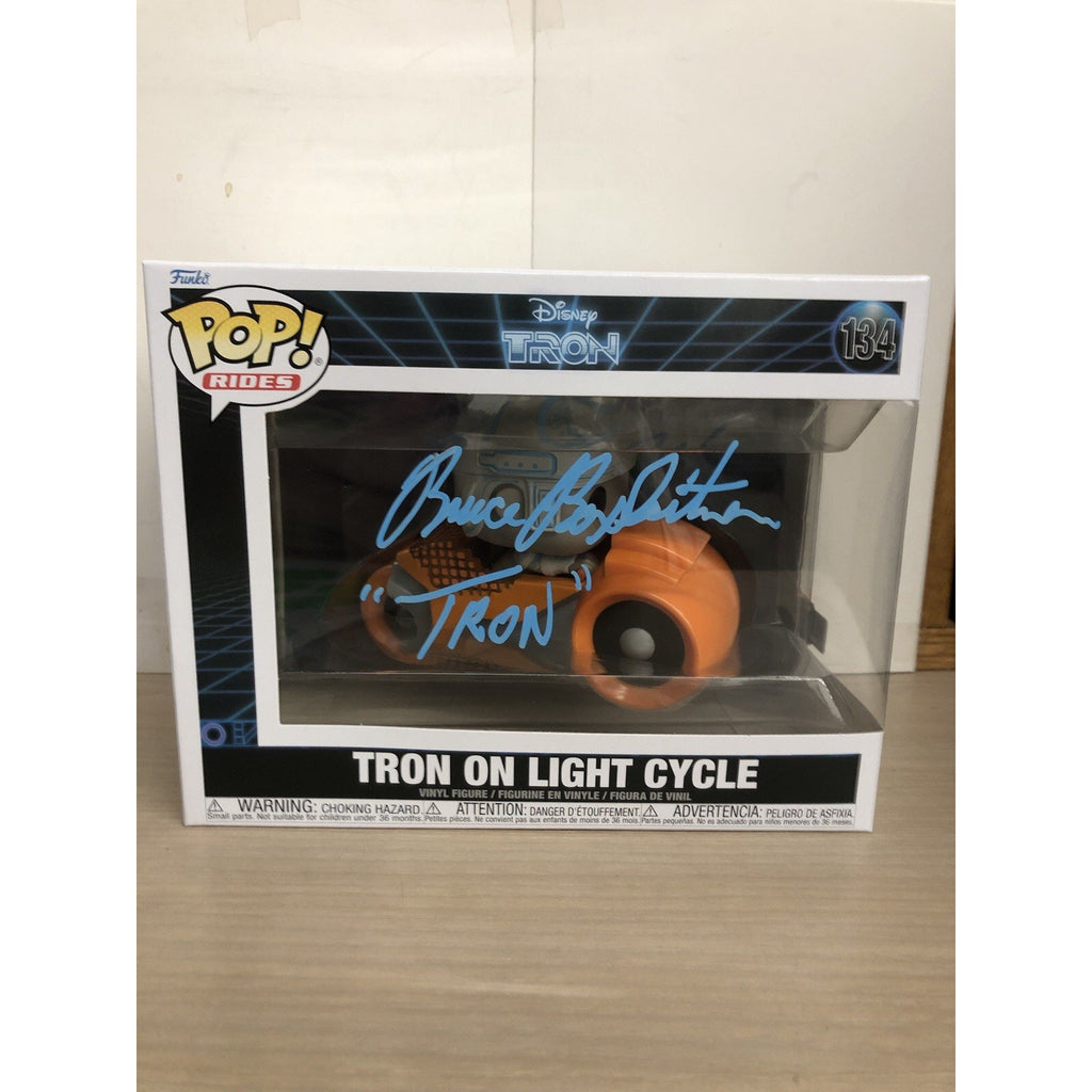 TRON - ON LIGHT CYCLE - #134 - SIGNED FUNKO POP - BRUCE BOXLEITINER - OCCM CoA